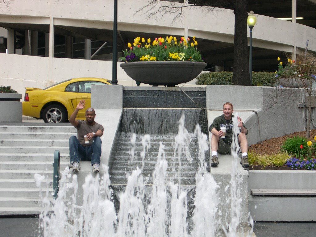 Fountain in Downtown Charlotte by teeech89