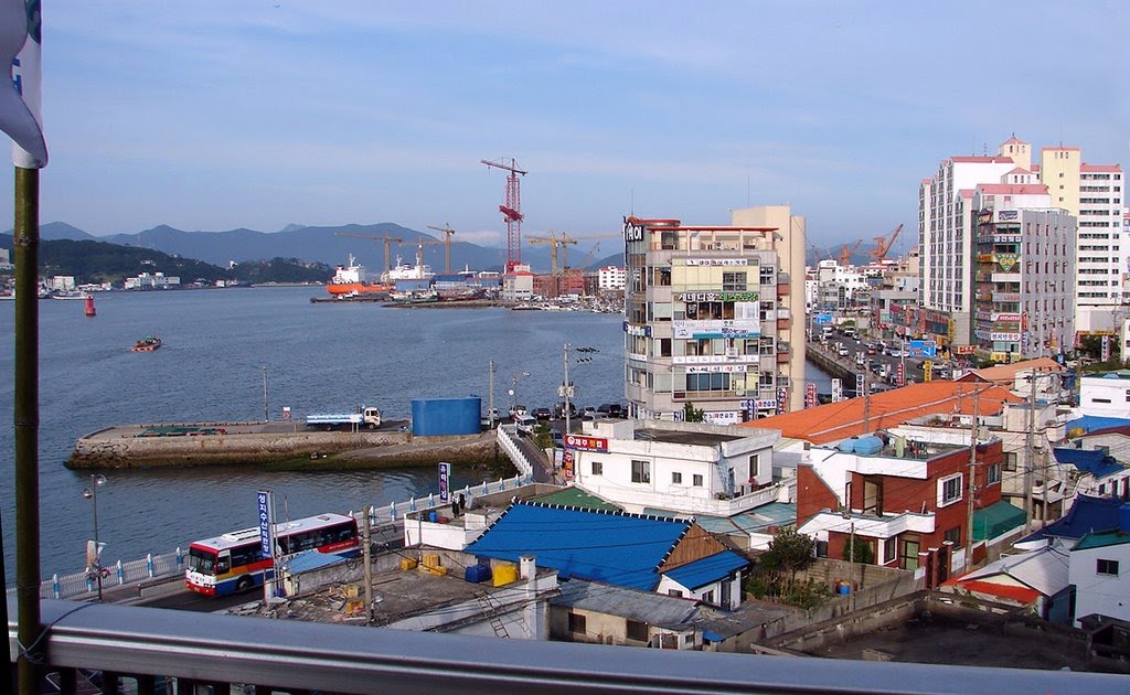 Tongyeong Harbor in Tongyeong, a city in South Gyeongsang Province, South Korea. The name Tongyeong means "command post" and is itself associated with Admiral Yi, as it refers to his principal base that was located on nearby Hansan Island. by §teve