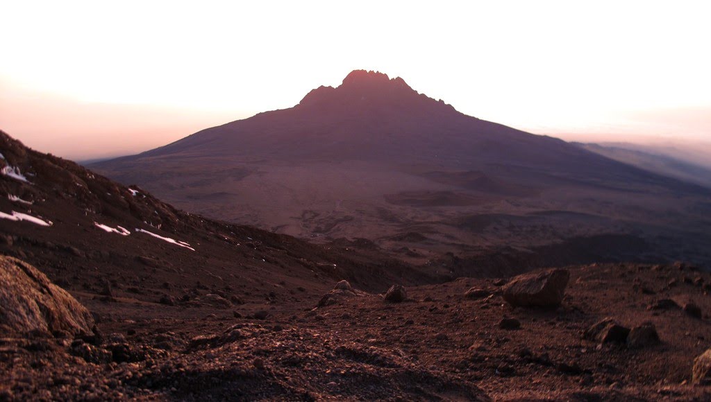 Shira Volcano, just at dawn, from Kili slopes by rigonz