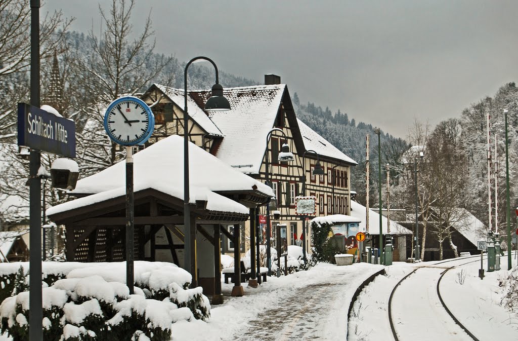 Bahnhof im Winter by Gargolla