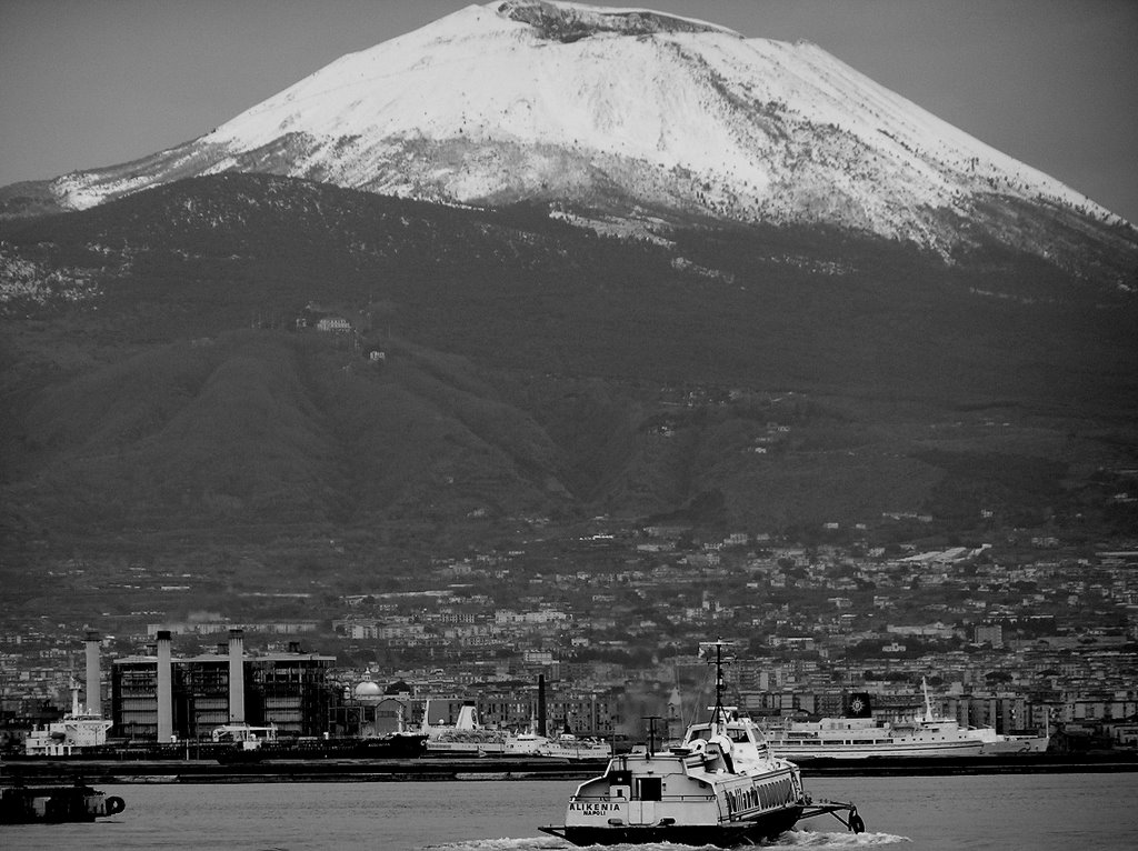 View of Mt Vesuvius from Naples by IvanA