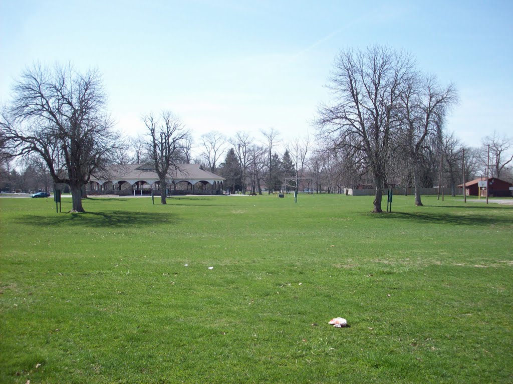 View of Roberts Park in Connersville, IN., in front of the Horse Track Ampitheater by Setherson