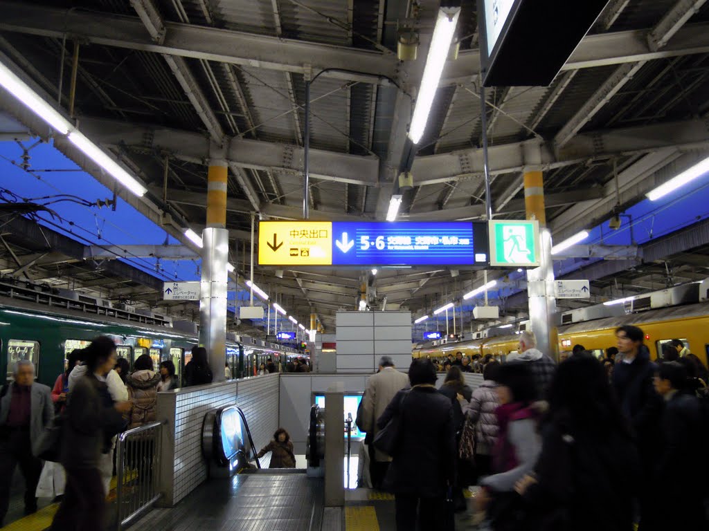 Keihan Hirakatashi station platform by DVMG