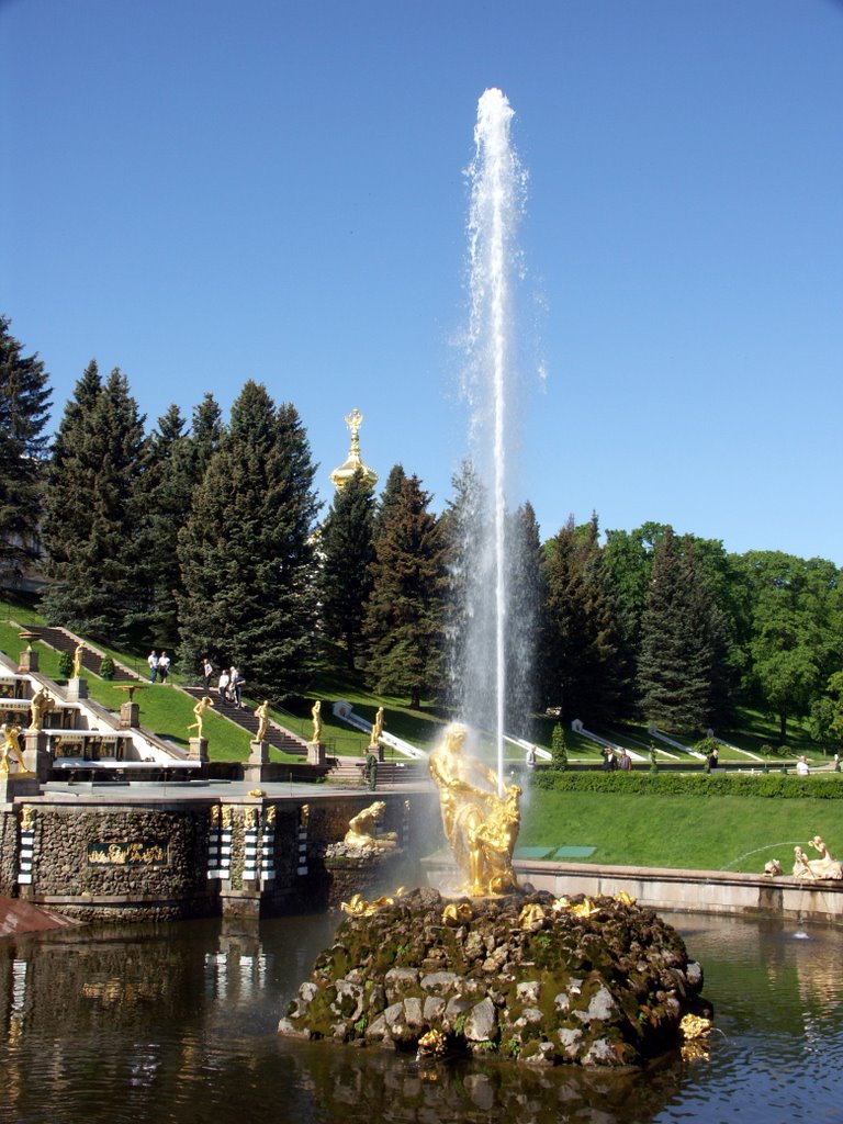 Peterhof - Fontanna Samson by kryjan