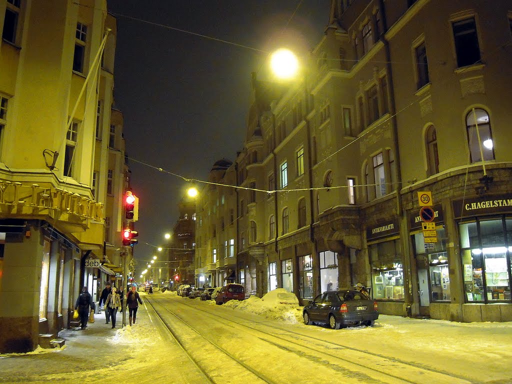 Fredrikinkatu in January by Petteri Kantokari