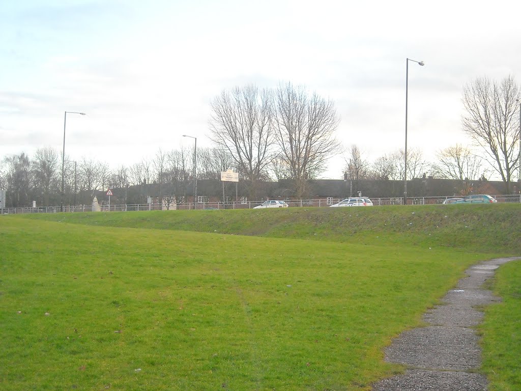 Simonsway from some footpath adjacent to the M56 by WythenshaweMike