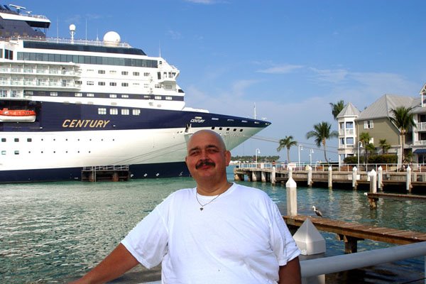 Posing in front of the MV Century (Celebrity Cruises). by 33313bear