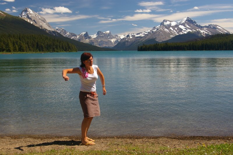 Jana at Maligne Lake by Matonny81