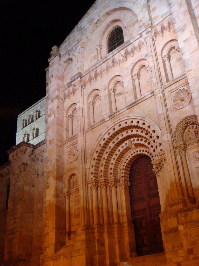 Puerta del Obispo (nocturna), Catedral, Zamora, País Llionés by Llara