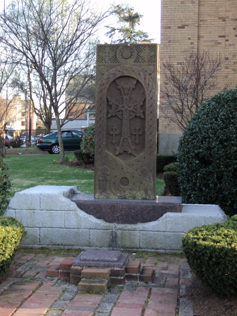 A khachkar (cross stone) in the backyard of the St. Stephen's Armenian Church by hovik95