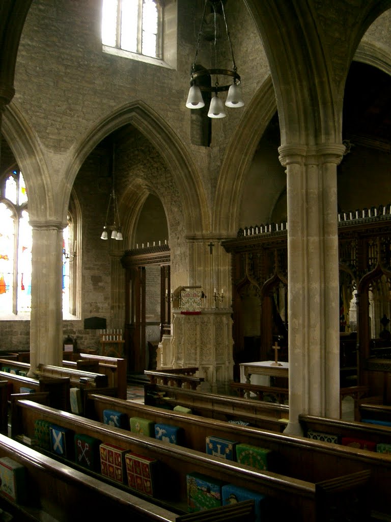 Mells Church interior by smofalsh