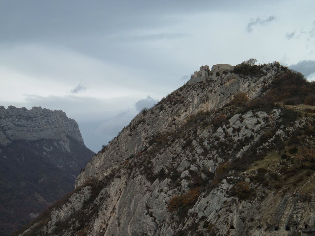 Nov 2006 - Grenoble, France. Fort ruins on a summit from the Bastille. by BRIAN ZINNEL