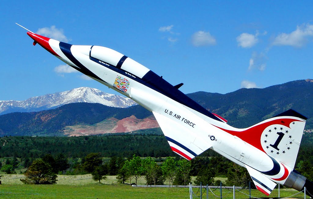 USAF Thunderbird Static Display at the USAF Academy, Colorado Springs, CO by Reflections by Erika