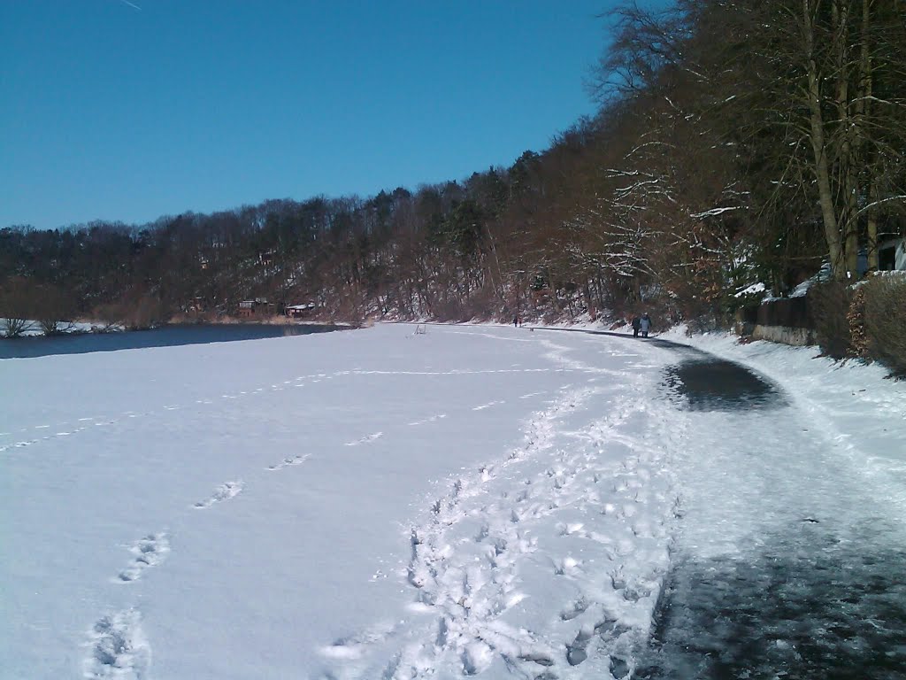 Radweg an der Fulda zwischen Guxhagen und Buechenwerra im Winter (Maerz 2010) by rfochler