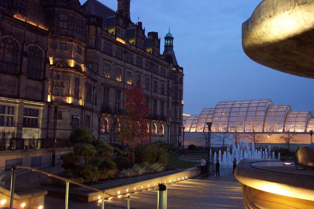 Sheffield City Hall and Peace Garden by caff