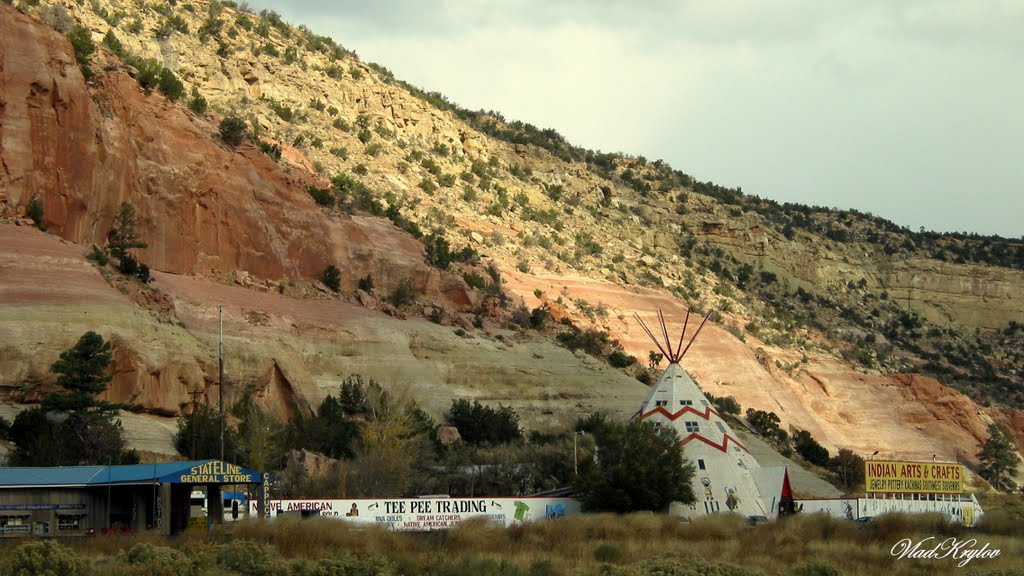 NAVAJO INDIAN TRADING POST. LUPTON, ARIZONA. VIEW FROM HIGHWAY I-40. by VLAD KRYLOV