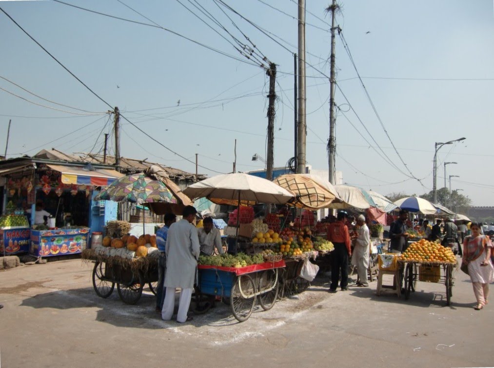 Fruit stalls near India Gate in Delhi by Florentine Vermeiren