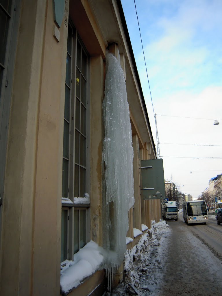 The coolest icicle hanging around in this neighbourhood by Petteri Kantokari