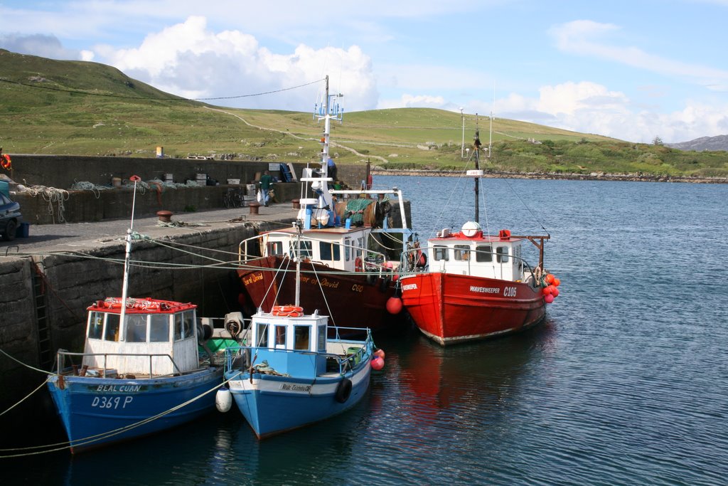 Cleggan quay by Bert Kaufmann