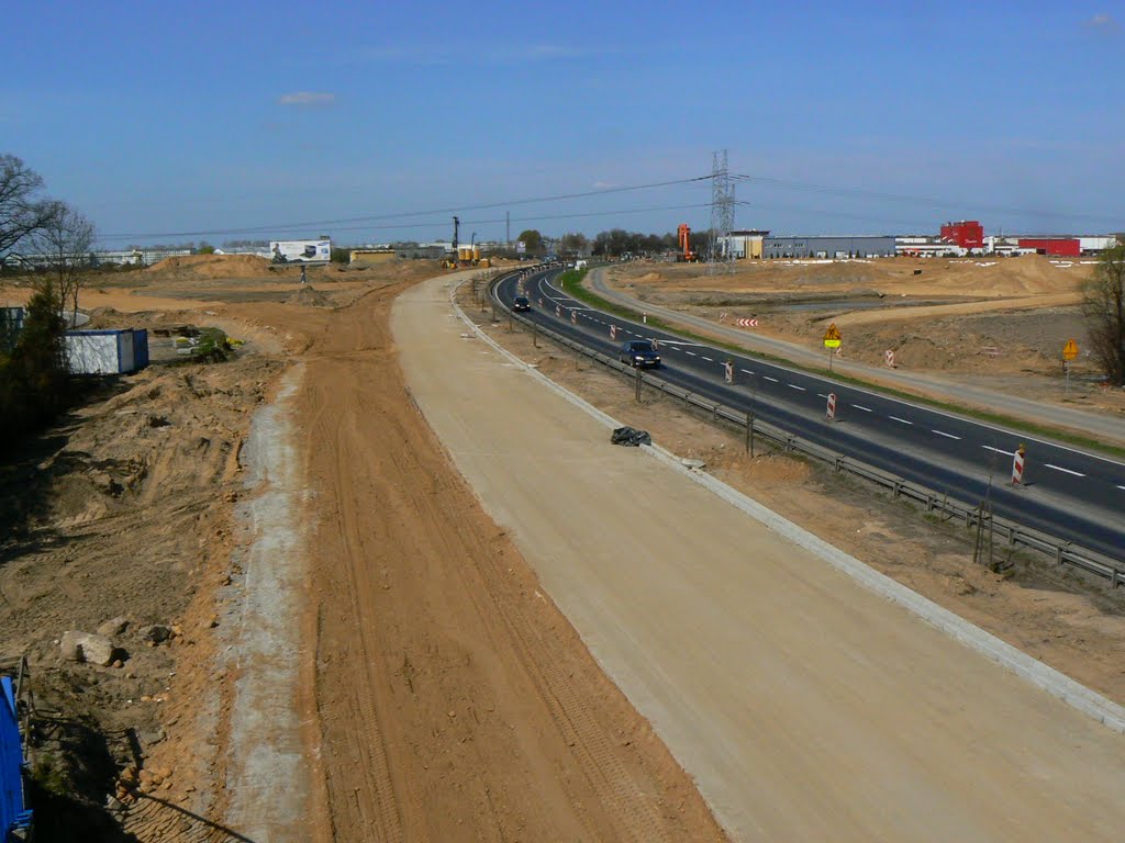 Construction of the junction with the road S-11. by Zygmunt Borowski