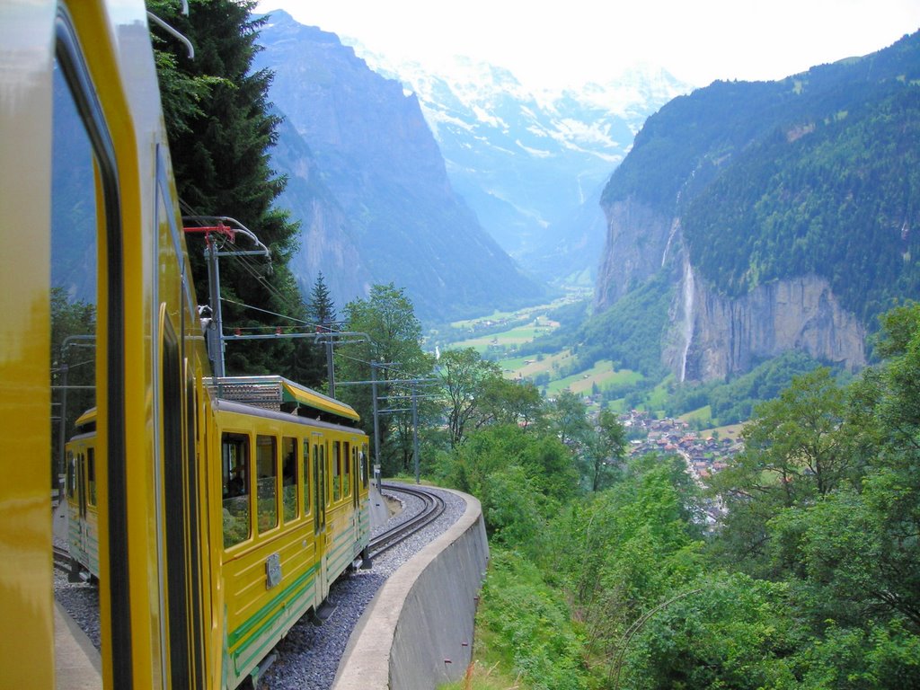 View from train to Wengen by John Tucson