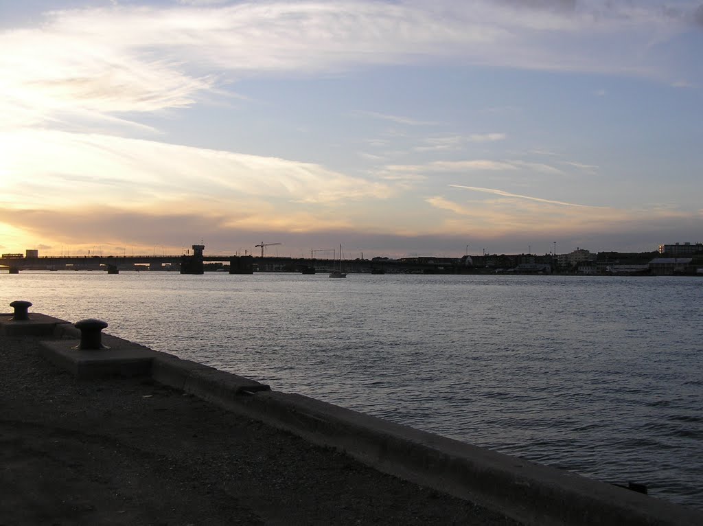 View on the Limfjord at sunset by Willem Nabuurs