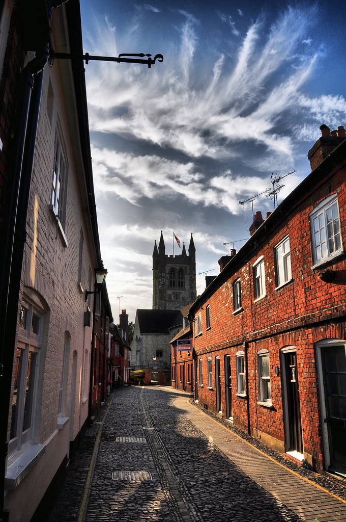 Cobbled Street & Church in Farnham by simon_patrick