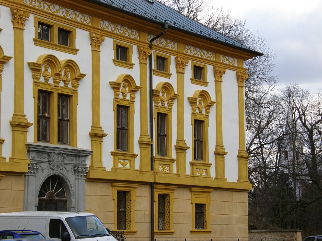 Linhartovy - zámek a kostel (castle and church) -detail by MAPP HUDRANS