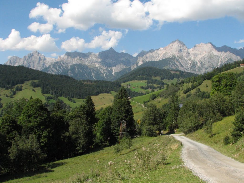 Hochkönig from near Eggeralm, above Hintermoos by Malcolm Scott