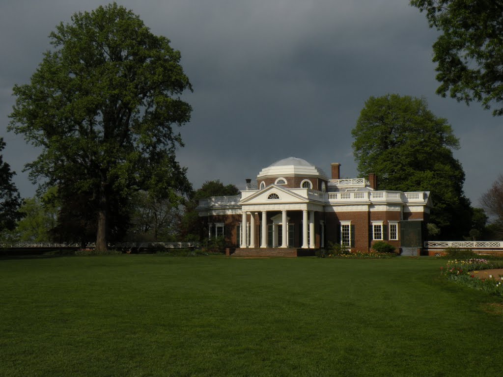 Sun Shines on Thomas Jefferson's Monticello by ryandenver