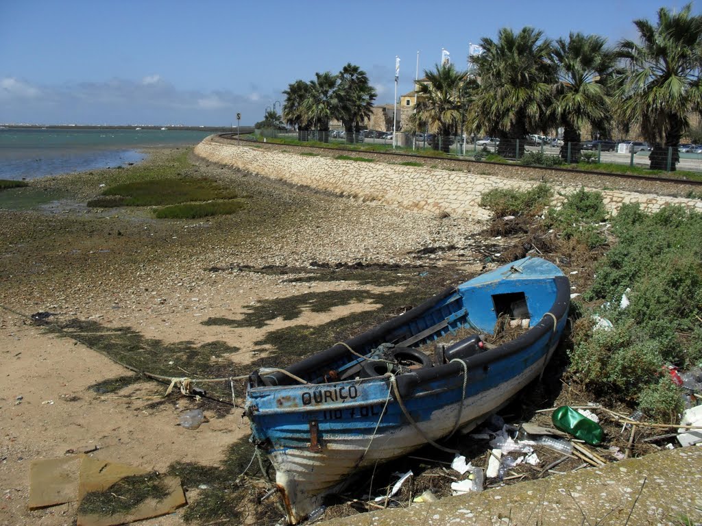 Fishing boat and trash by gordo1958