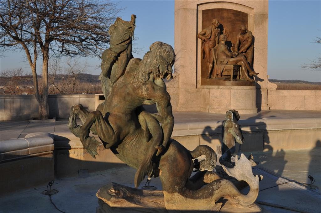 Fountain of the Centaurs, west one fighting a fish, capitol grounds, Jefferson City, MO by marnox1