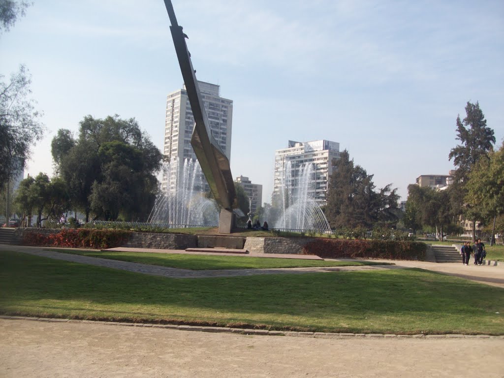 Plaza de la Aviación y Fuente Bicentenario. Providencia Chile Santiago by Ignacio Paredes