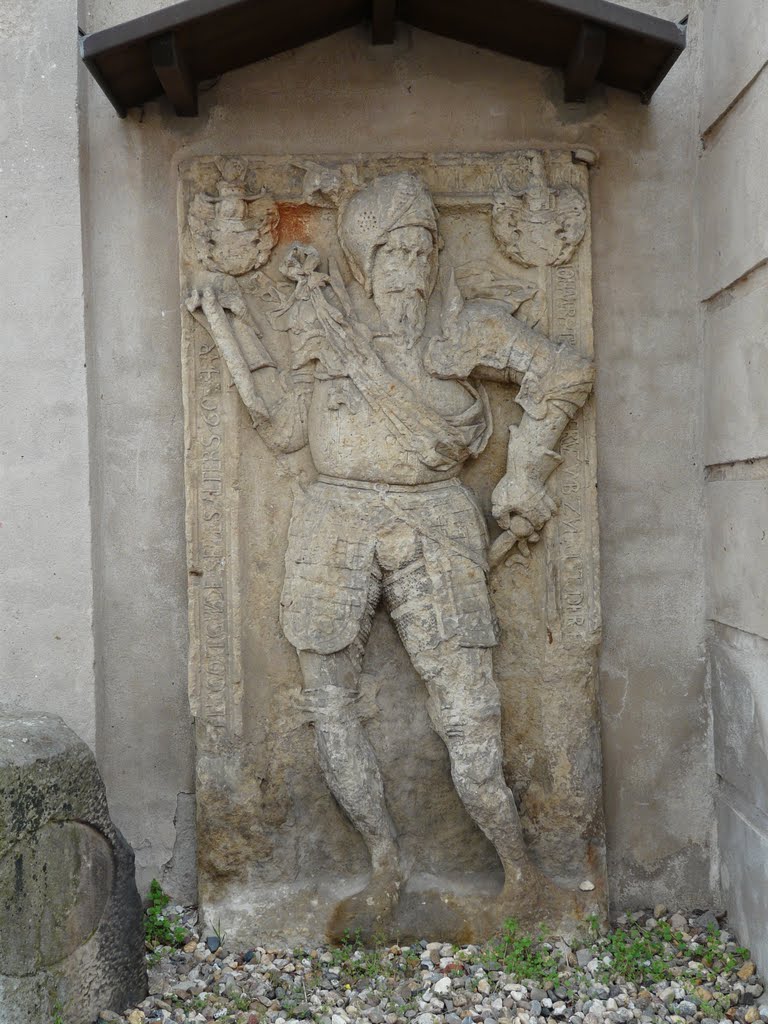 Germany_Saxony-Anhalt_Wust_romanesque church_old grave relief of a knight_P1120296.JPG by George Charleston