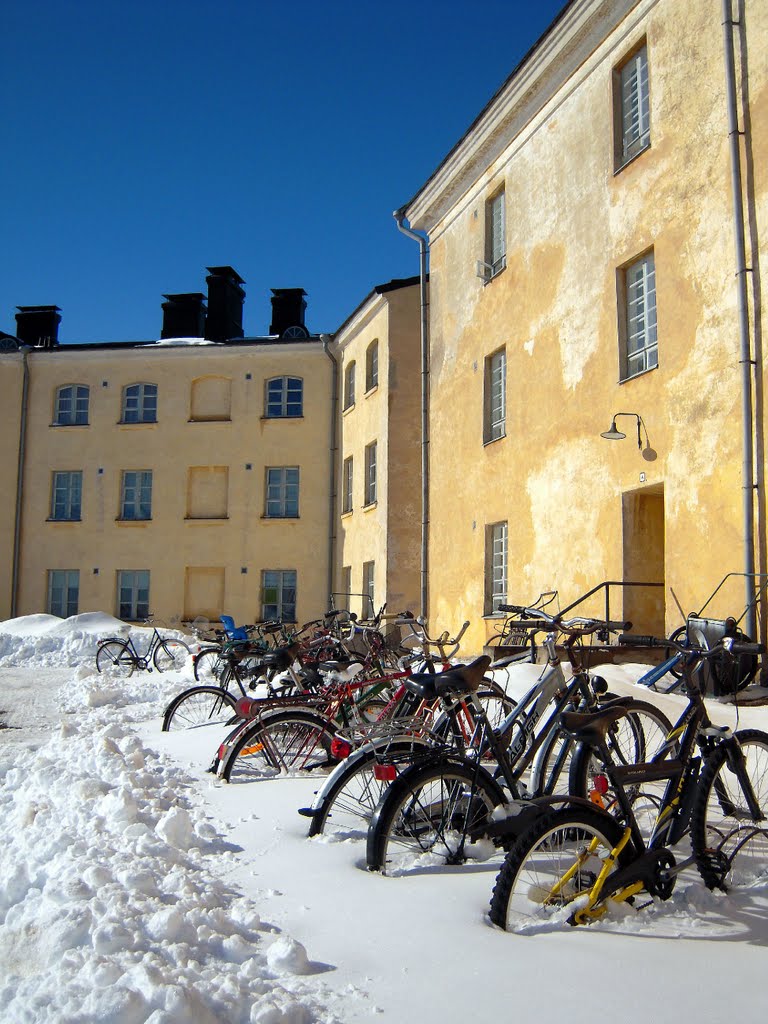 Bikes in the fresh snow by Petteri Kantokari