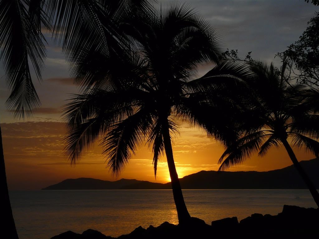 Sunrise Machans Beach - False Cape in Background by walterhellmut