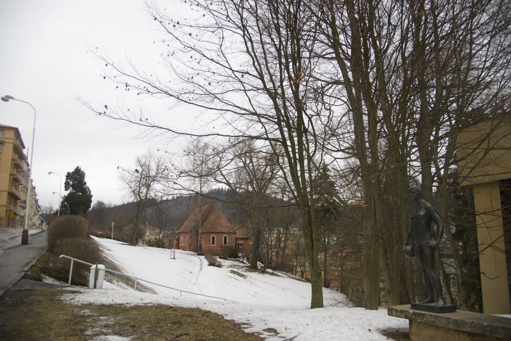 Mariánské Lázně - Ruská - View NNE towards Anglican 'Christ Church' 1879 by txllxt