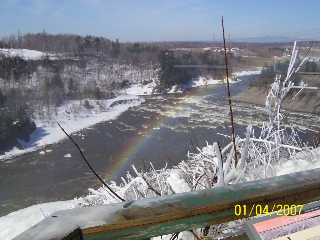 Rainbow over the falls by Me'julie