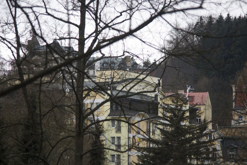 Mariánské Lázně - Anglická - View WSW towards Hotel Villa Butterfly 1995 by txllxt