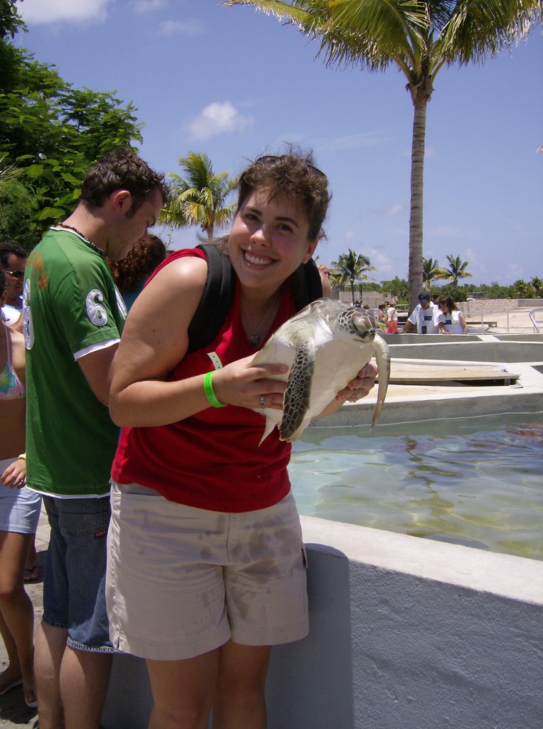 Sea Turtle Farm - Cute Tourist and Cute Turtle by inganeer