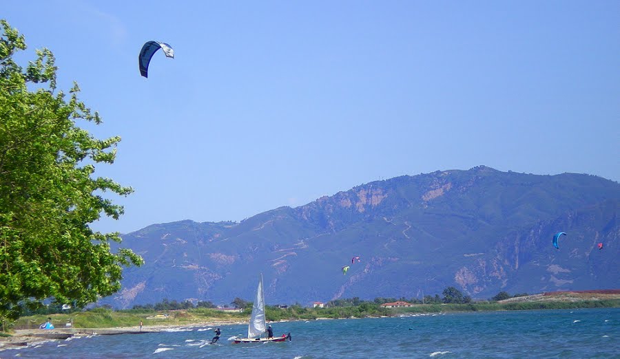 Sailing and Surfing at Gribovo at Nafpaktos - Greece by Alex Poly