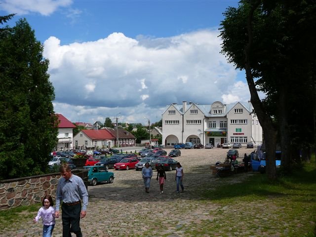 Rynek przy kościele w Puńsku/ main square in Puńsk by Karolina P.