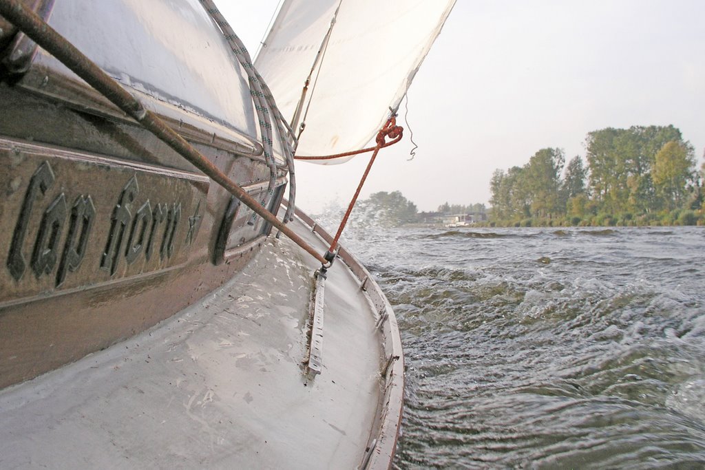 Germany, Geesthacht, sailing on elbe-river by Björn Martens