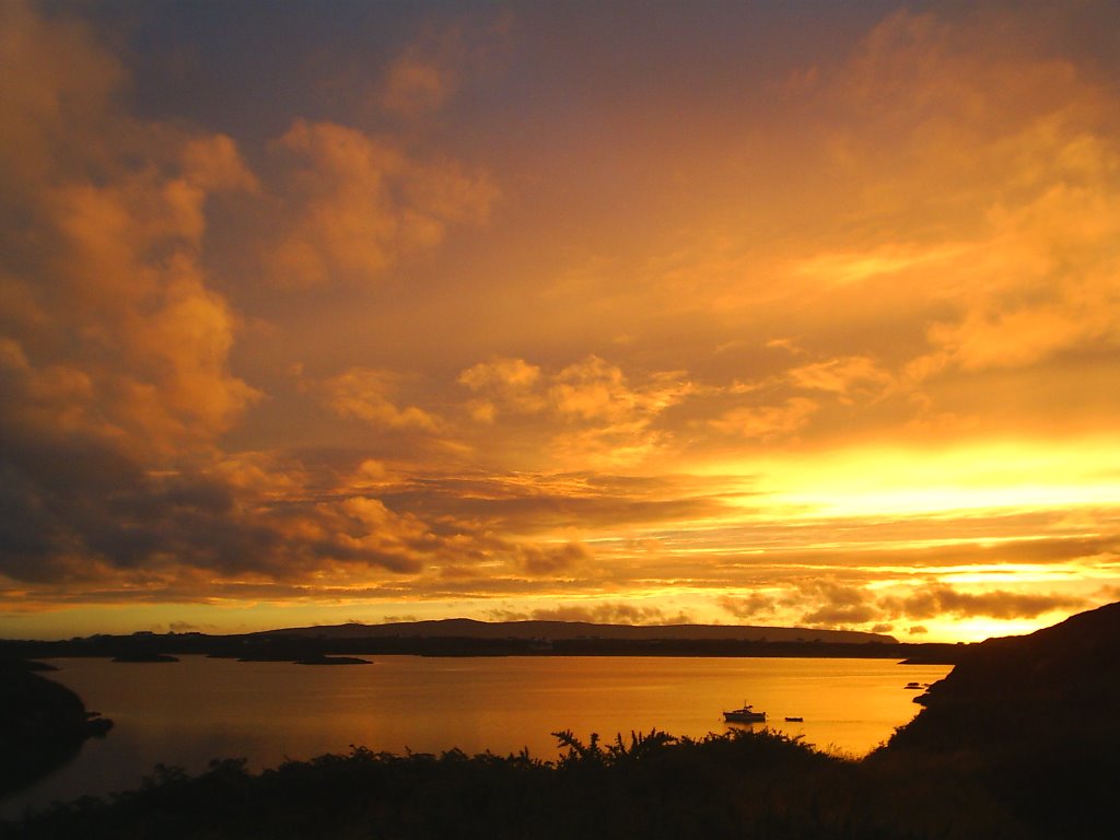 Sunset over Kincasslagh Bay by Stevie L