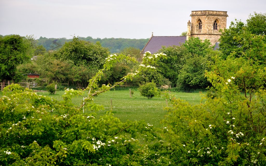 Shireoaks Church from Chesterfield Canal by JCorner