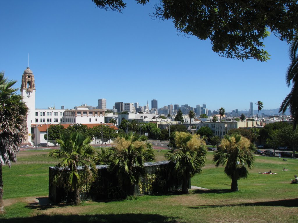 View of Downtown San Francisco from Dolores Park by Phil Verney