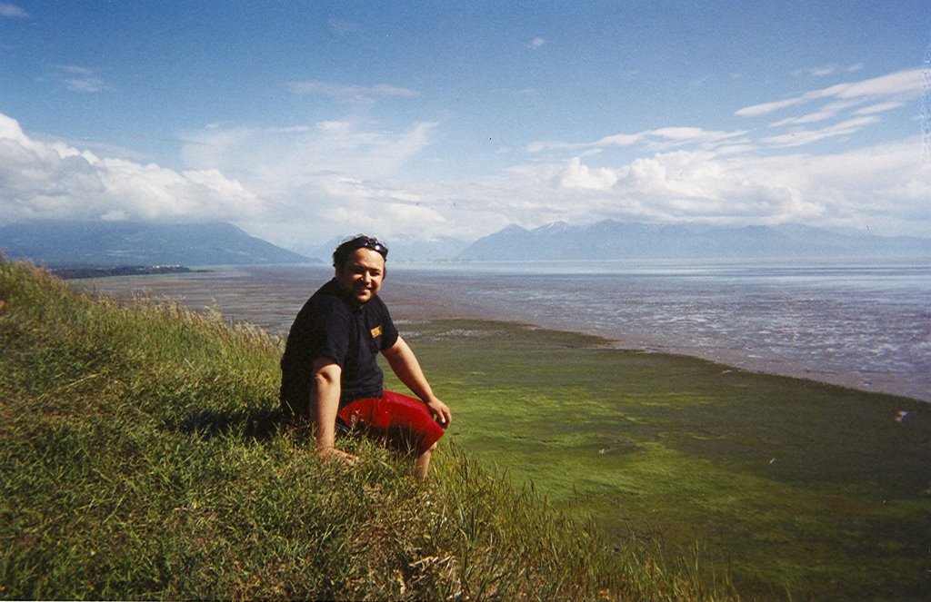 Cliff overlooking mud flats by eskimo99