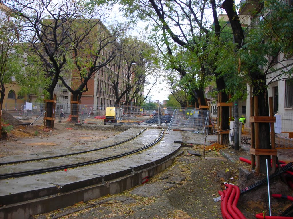 Sevilla en obras para la instalación del Metro - Tren. El Prado San Sebastián, octubre de 2006 by viajeroandaluz