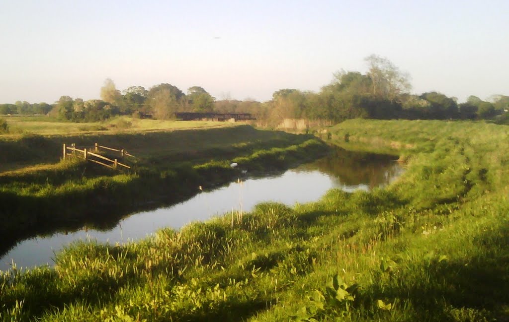 River Adur, looking towards bridge downs link path by blindcatwhiskers