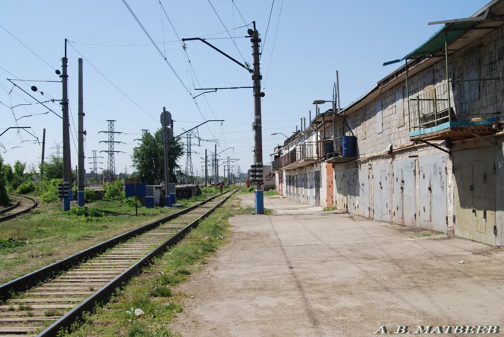 Перегон Средневолжская - Безымянка, вид в сторону ст. Безымянка, 23.05.2010 г. by mav1818